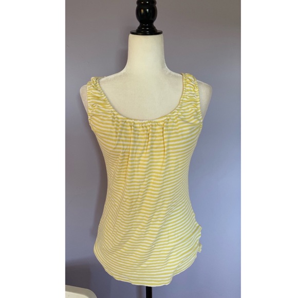 Anthropologie PILCRO AND THE LETTERPRESS Yellow White Striped Tank Top - Picture 2 of 4